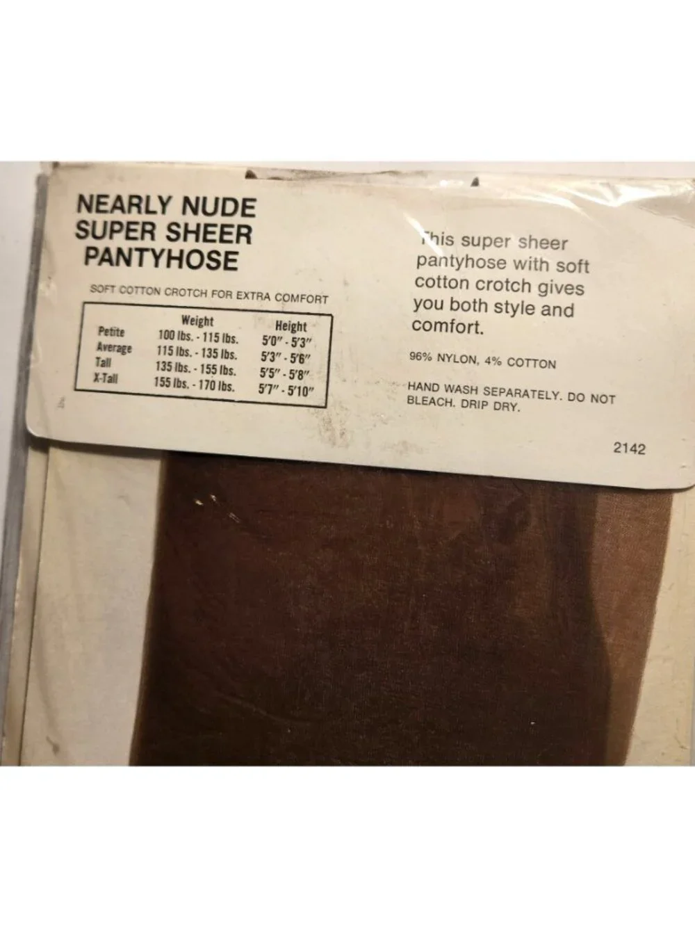 Pantyhose Super Sheer Size Average 115-135 Lbs accent vtg hosiery